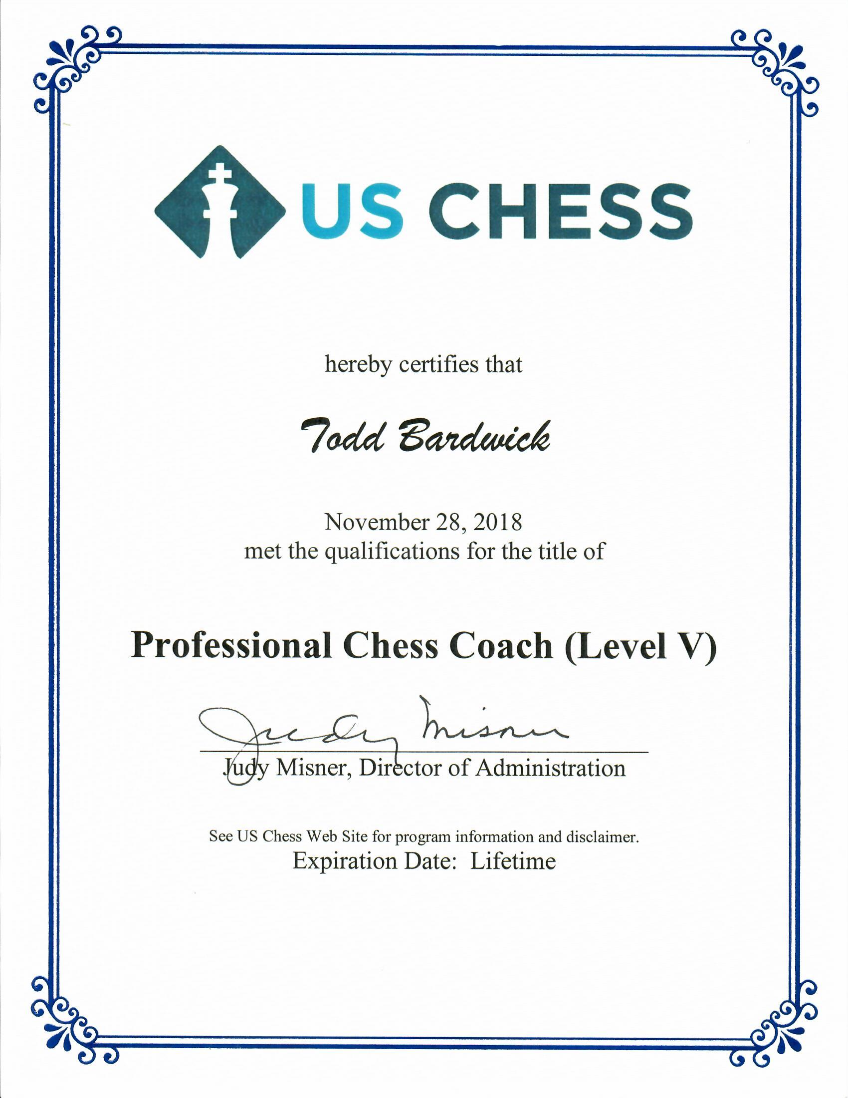 Chess Workbook for Children: The Chess by Bardwick, Todd